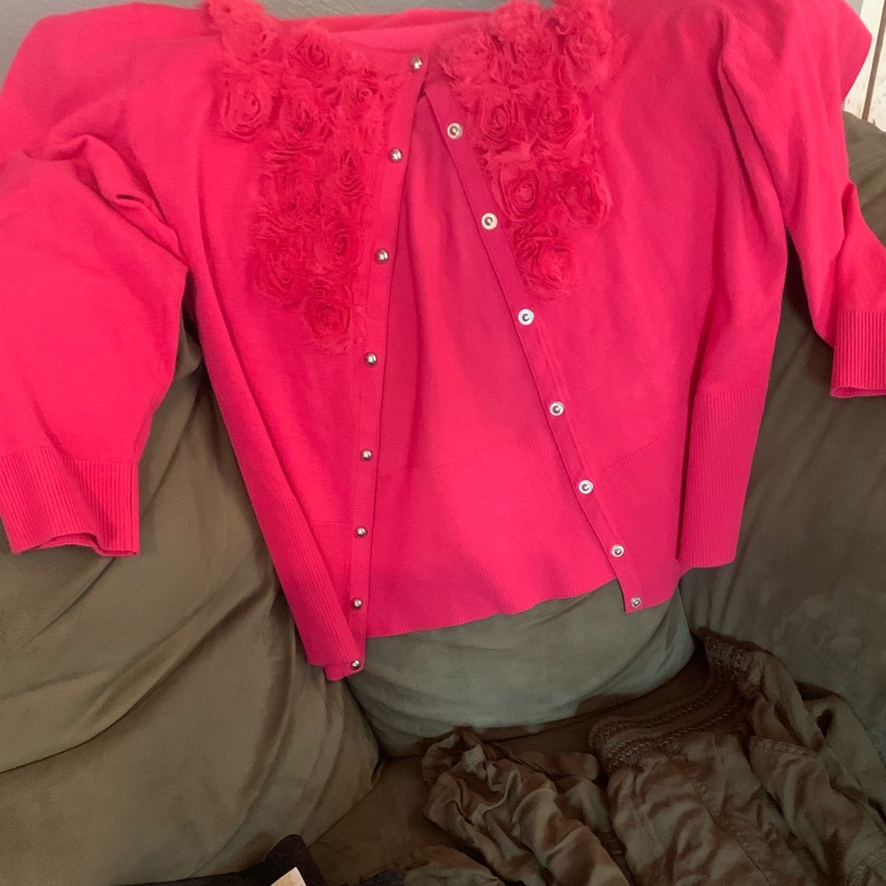 Bright pink women’s large cardigan
